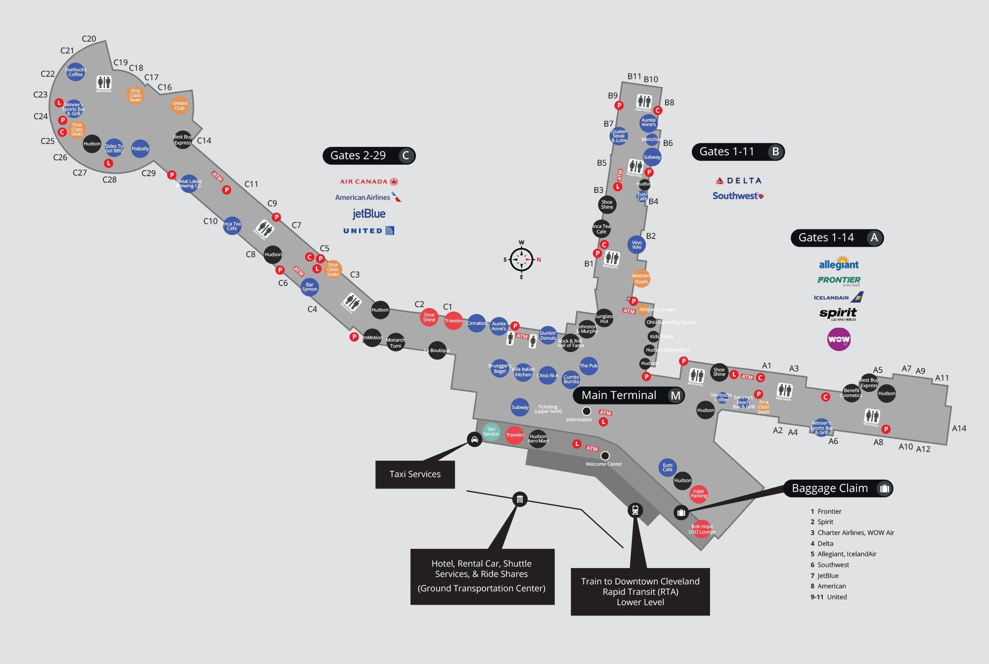 Cleveland Airport Terminal Map Images And Photos Finder